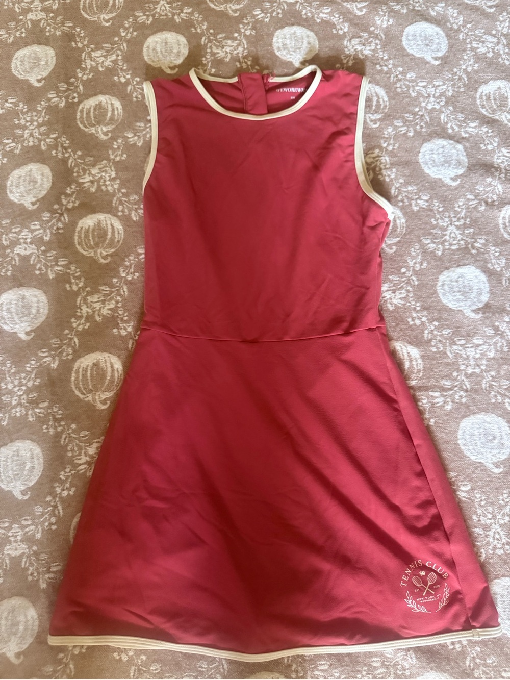 WeWoreWhat brown Sleeveless Tennis Dress with Cream Trim